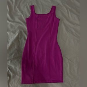 Hour glass mini dress. Cotton material. Shape-wear. Hot pink